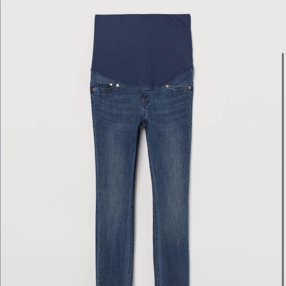 ❌SOLD❌ H&M Mama Super Skinny High Rib Maternity Denim Size 10 Jeans Medium Wash - Picture 5 of 7